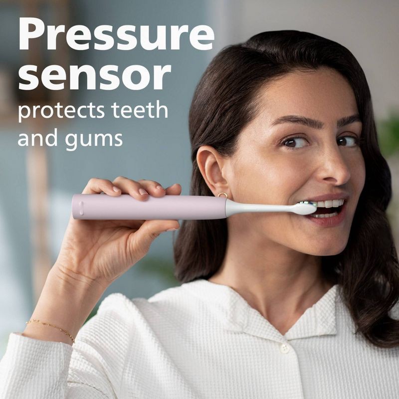 slide 10 of 14, Philips Sonicare 4100 Plaque Control Rechargeable Electric Toothbrush - HX3681/21 - Sugar Rose, 1 ct