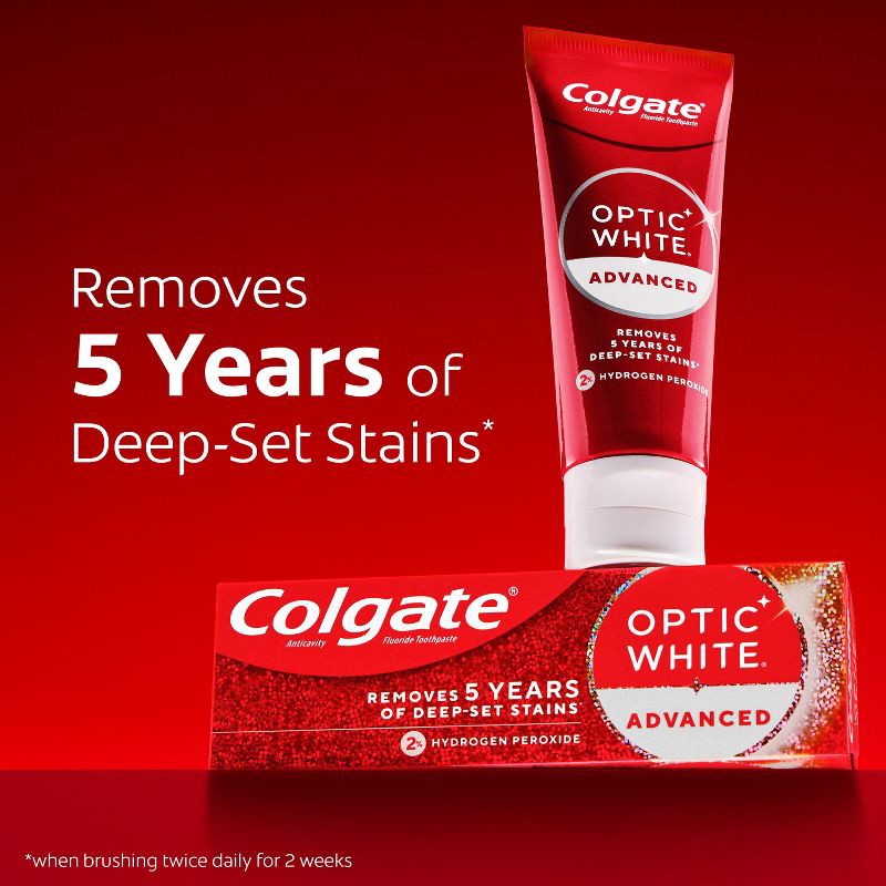 slide 3 of 17, Colgate Optic White Adv Whitening Toothpaste Icy Fresh - 3.2oz/3pk, 3 ct; 3.2 oz