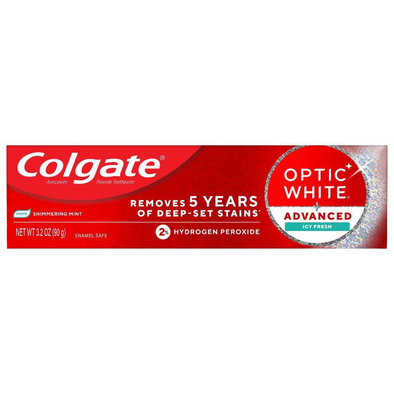 slide 17 of 17, Colgate Optic White Adv Whitening Toothpaste Icy Fresh - 3.2oz/3pk, 3 ct; 3.2 oz