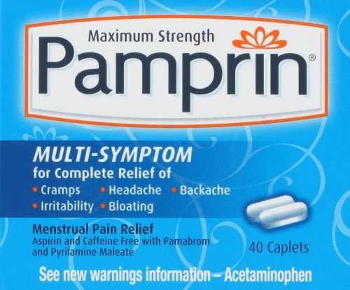 slide 1 of 1, Pamprin Multi-Symptom Menstrual Pain Relief Tablets - Acetaminophen, 40 ct