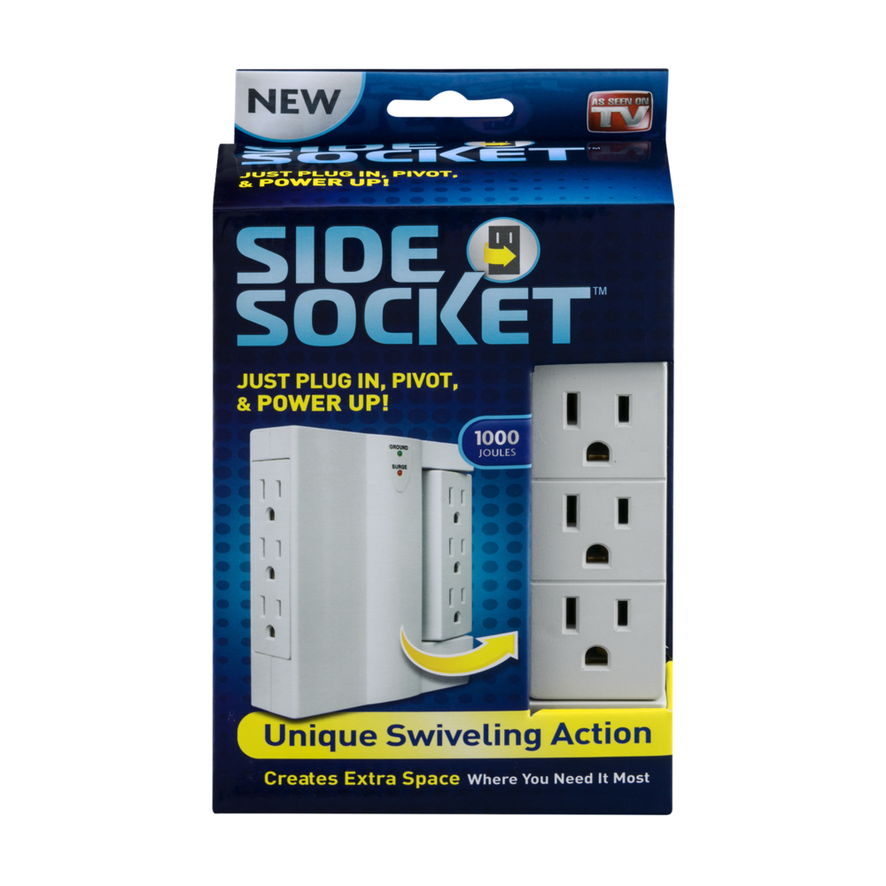 slide 1 of 1, Allstar Products Side Socket Swivel Wall Outlet - White, 1 ct