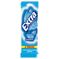 Extra Peppermint Sugar Free Chewing Gum, 15 ct (3 Pack)
