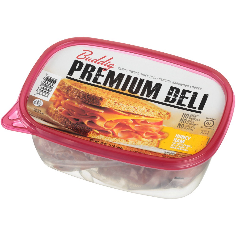 slide 3 of 8, Buddig Premium Deli Honey Ham 2 - 8 oz Packs, 16 oz