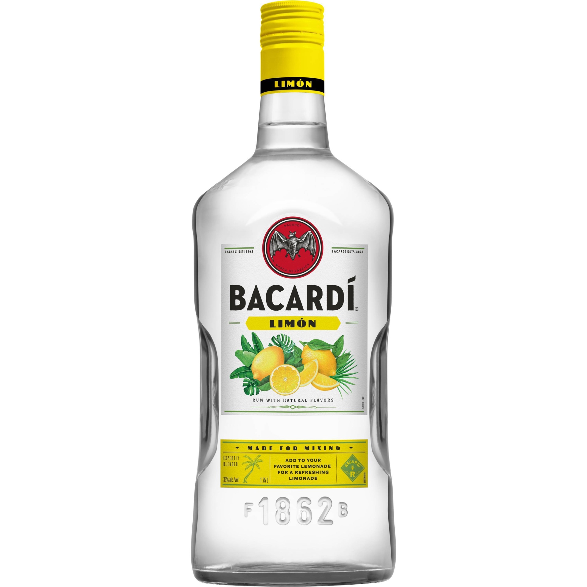 slide 1 of 6, Bacardi Limon Rum Bottle, 1.75 liter