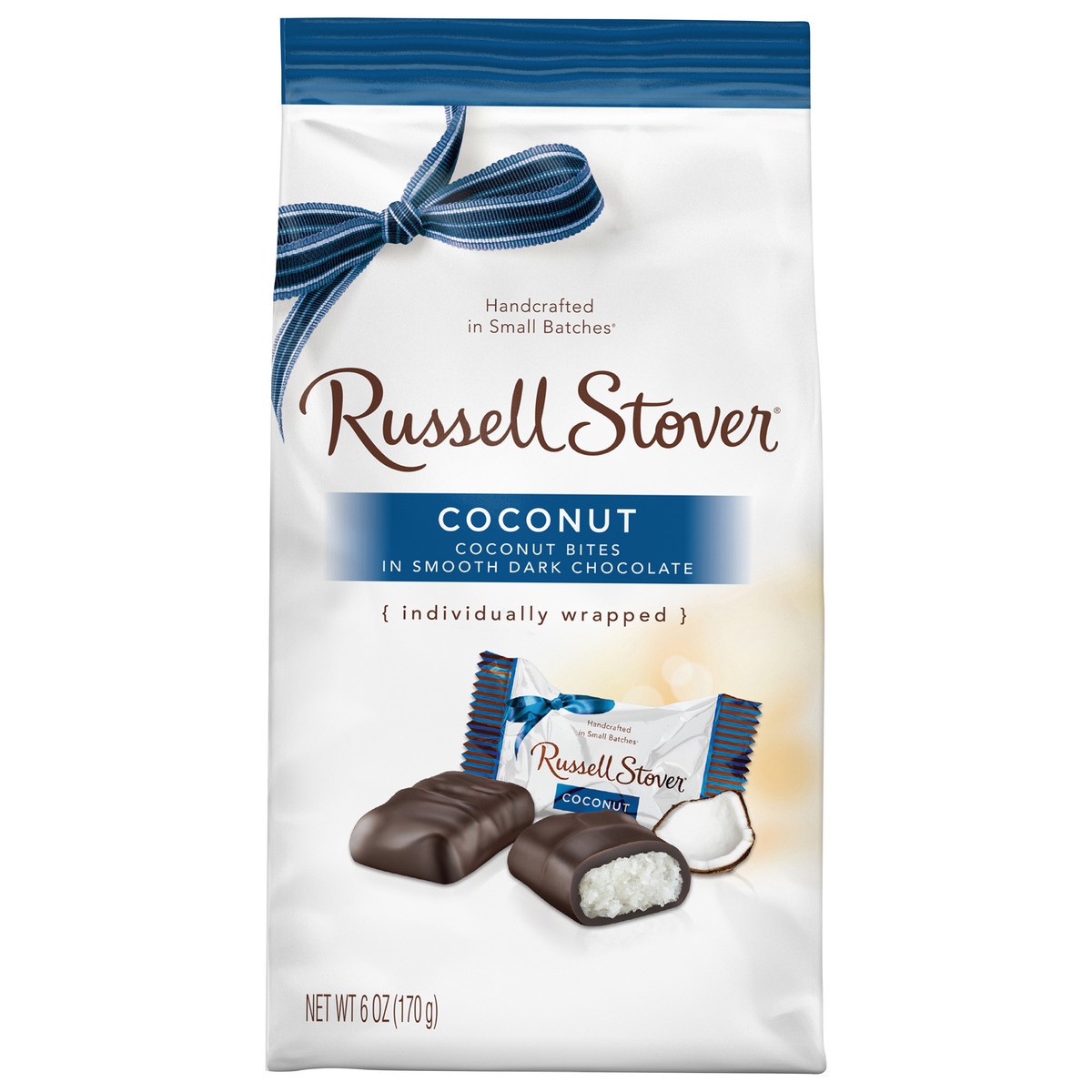 slide 1 of 8, RUSSELL STOVER Dark Chocolate Coconut, 6 oz. bag (12 pieces), 6 oz