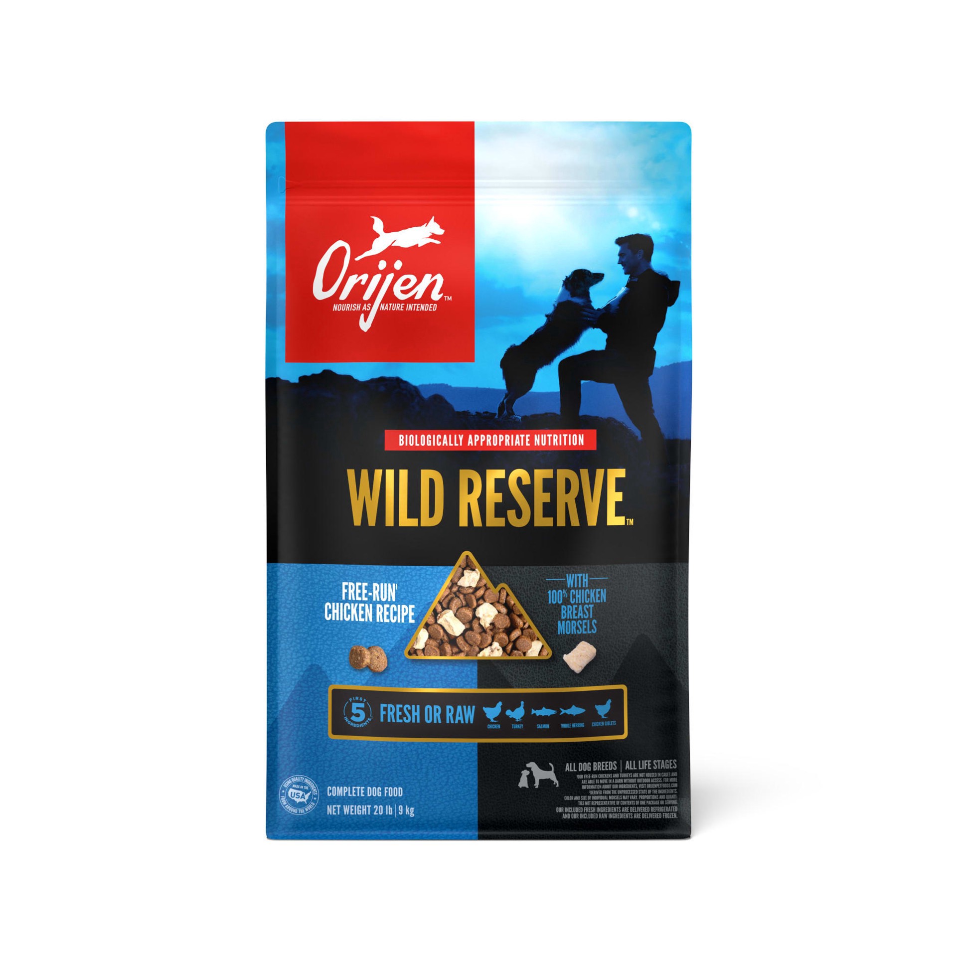 slide 1 of 1, ORIJEN Wild Reserve Dog Free-Run Chicken Recipe 20lb, 20 lb