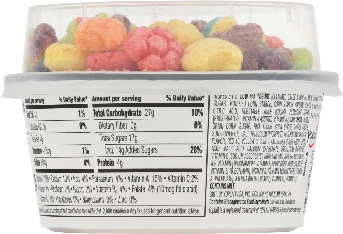 slide 9 of 11, Yoplait Strawberry Low Fat Kids Yogurt & Trix Cereal Snack, 4.27 OZ Cup, 4.27 oz