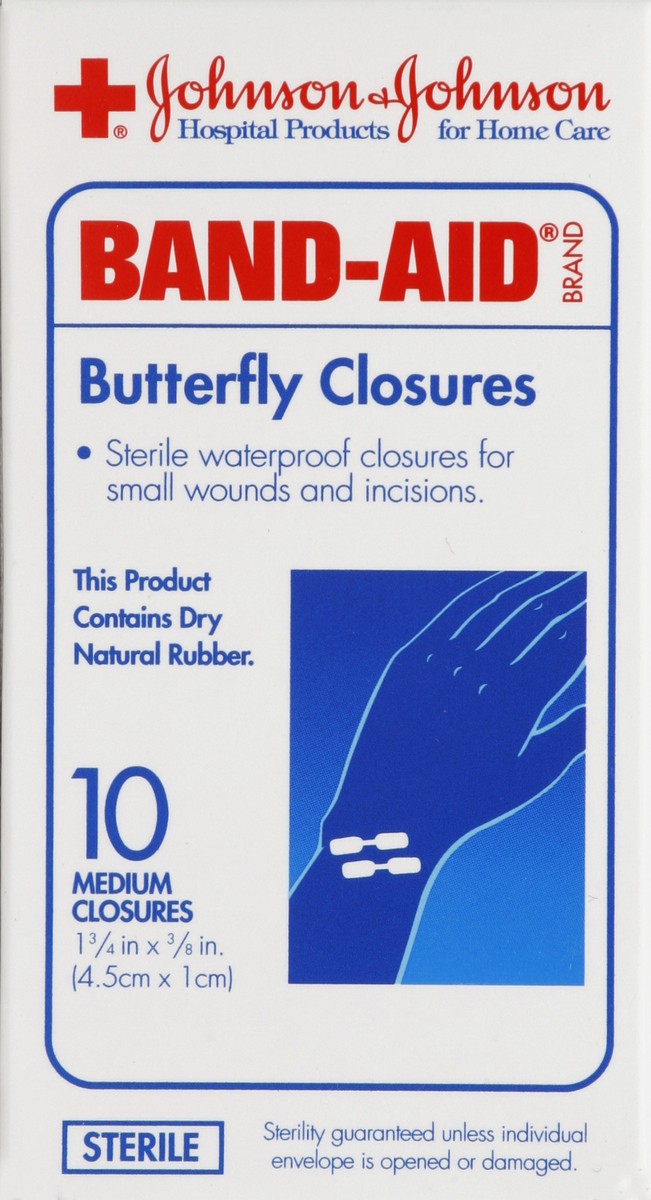 slide 1 of 5, BAND-AID Butterfly Closures 10 ea, 10 ct