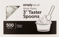 Simply Value White Plastic Medium Weight Taster Spoons 500 ea