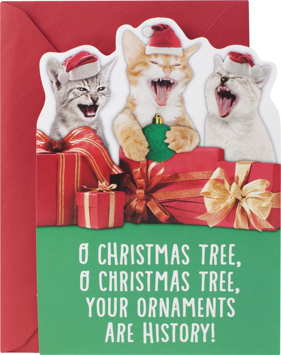 slide 3 of 3, Hallmark Christmas Card with Sound (Cats Laughing, "O Tannenbaum"), 1 ea