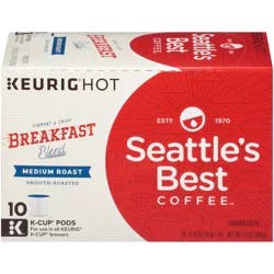 Seattle's Best Coffee Seattle’s Best Coffee, Medium Roast K-Cup Coffee Pods, Breakfast Blend, 100% Arabica, 1 Box (10 Pods)