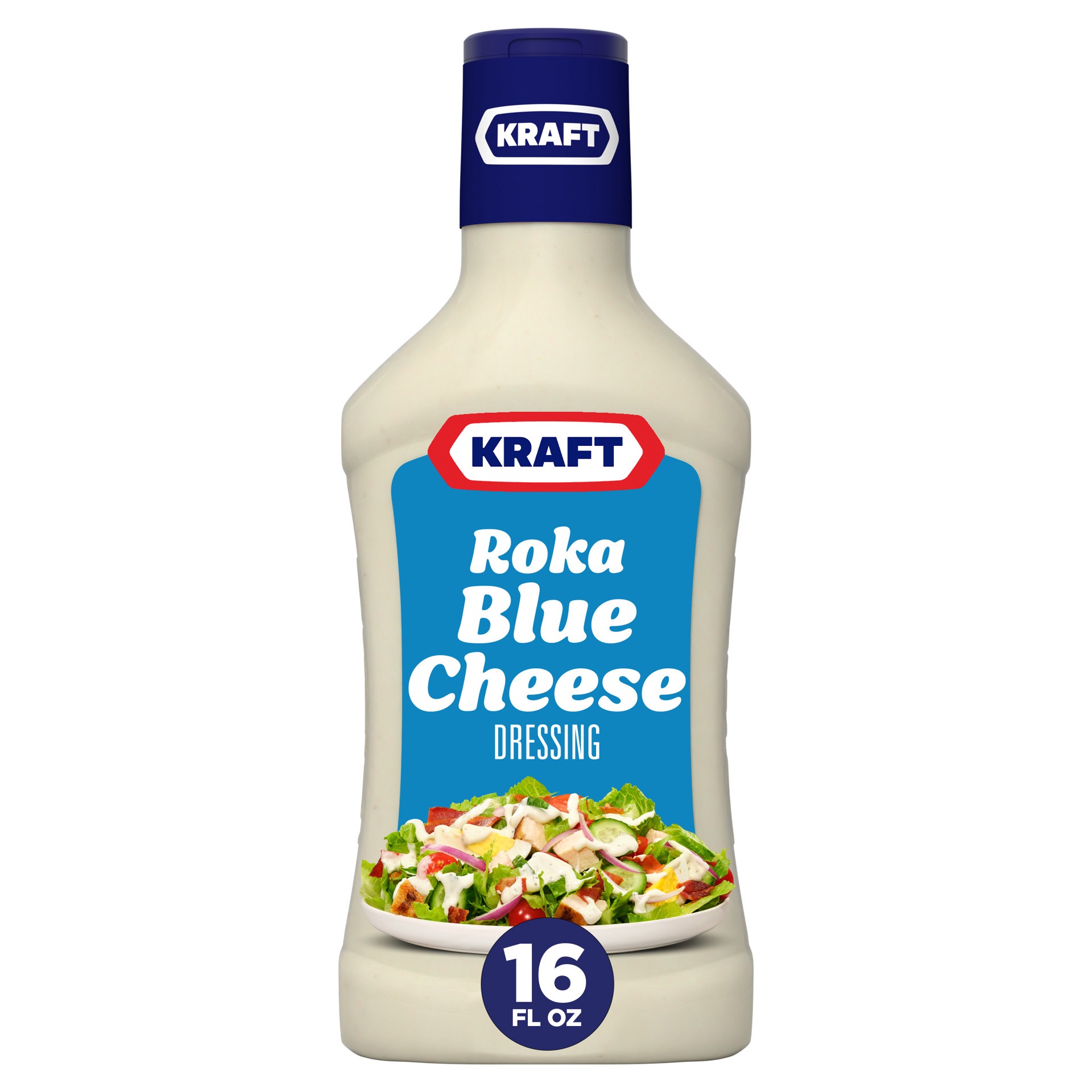 slide 1 of 9, Kraft Roka Blue Cheese Salad Dressing, 16 fl oz Bottle, 16 fl oz