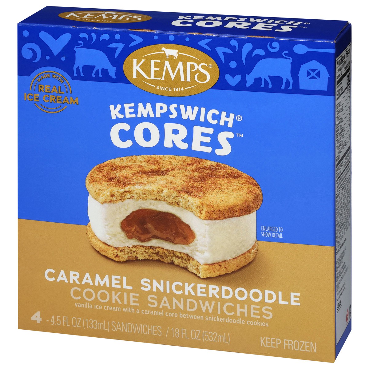slide 5 of 13, Kemps Caramel Snickerdoodle Cookie Sandwiches 4 - 4.5 fl oz Sandwiches, 4 ct