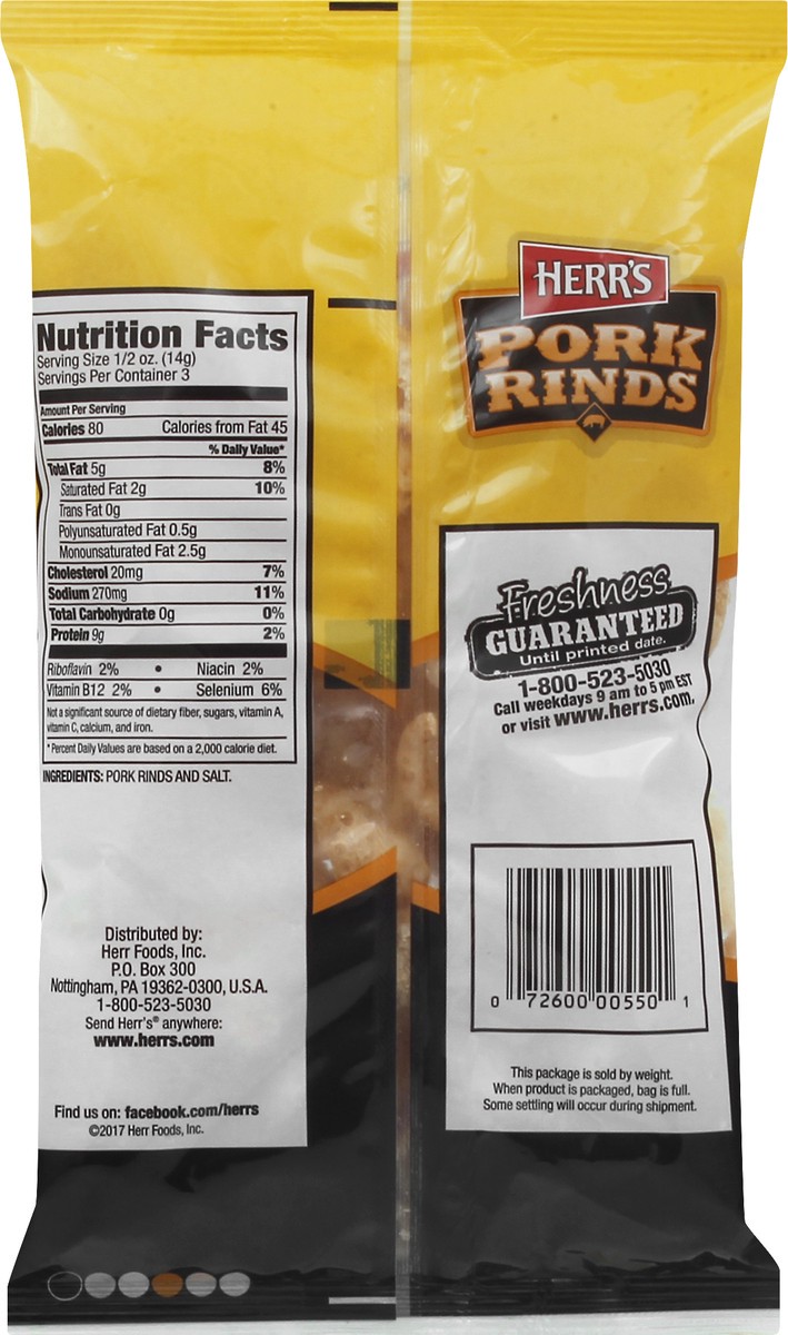 slide 6 of 10, Herr's Original Pork Rinds 1.5 oz, 1.25 oz