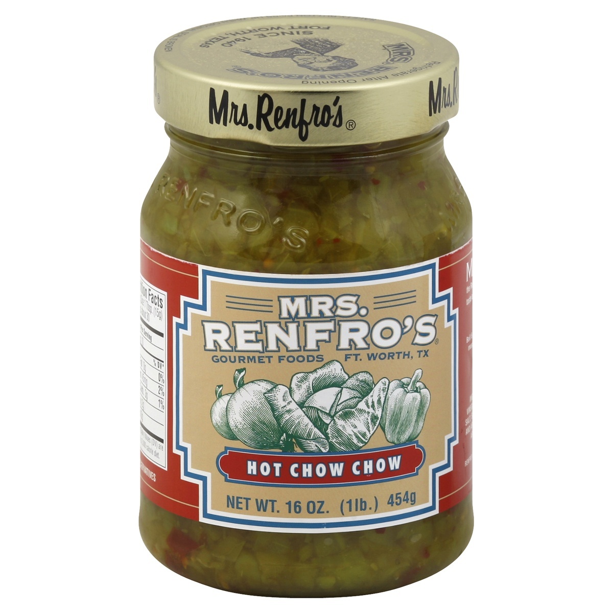 slide 1 of 1, Mrs. Renfro's Renfro Hot Chow Chow, 16 oz