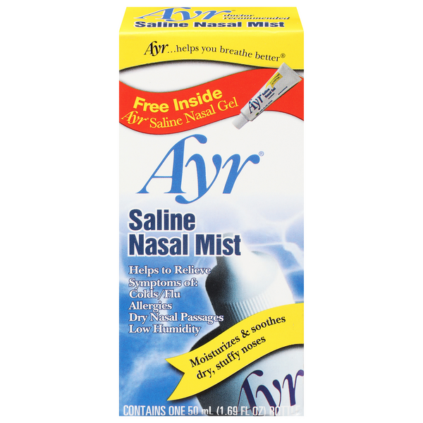 slide 1 of 1, Ayr Saline Nasal Mist, 1.69 oz