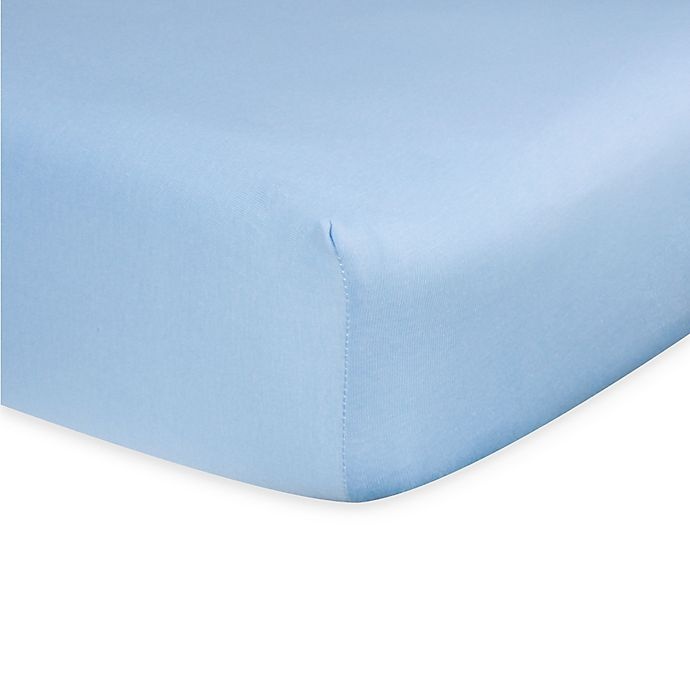 slide 1 of 3, Trend Lab Jersey Fitted Crib Sheet - Blue, 1 ct