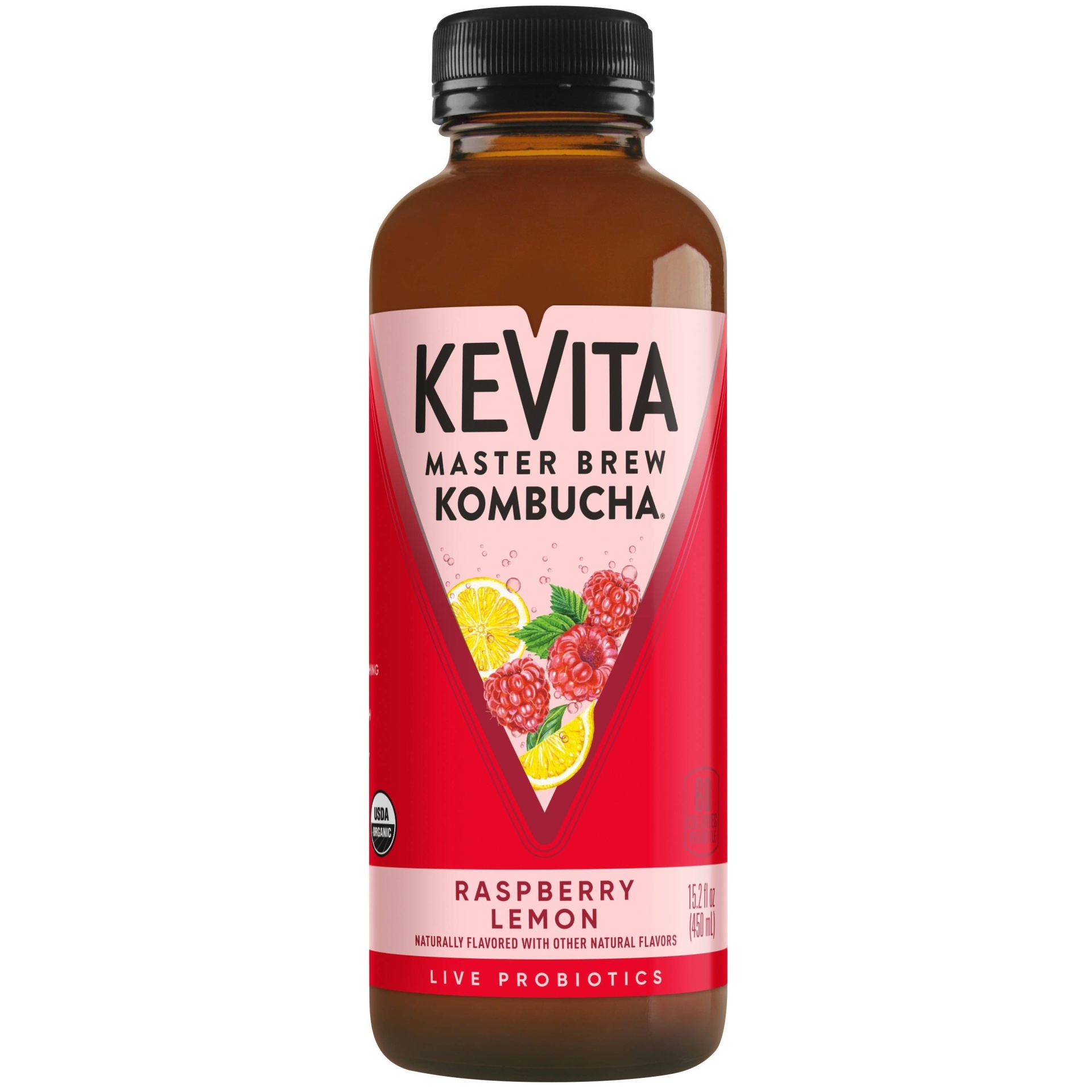 slide 1 of 1, KeVita Raspberry Lemon Master Brew Kombucha- 15.2 fl oz, 15.2 fl oz