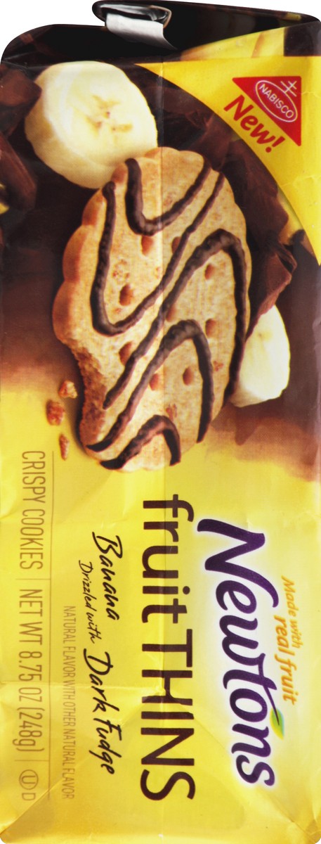 slide 3 of 6, Nabisco Newtons Fruit Thins Banana Crispy Cookies Drizzled With Dark Fudge, 8.75 oz bag