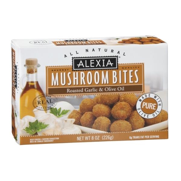 slide 1 of 1, Alexia Foods Alexia Mushroom Bites, Roasted Garlic & Olive Oil, 8 oz