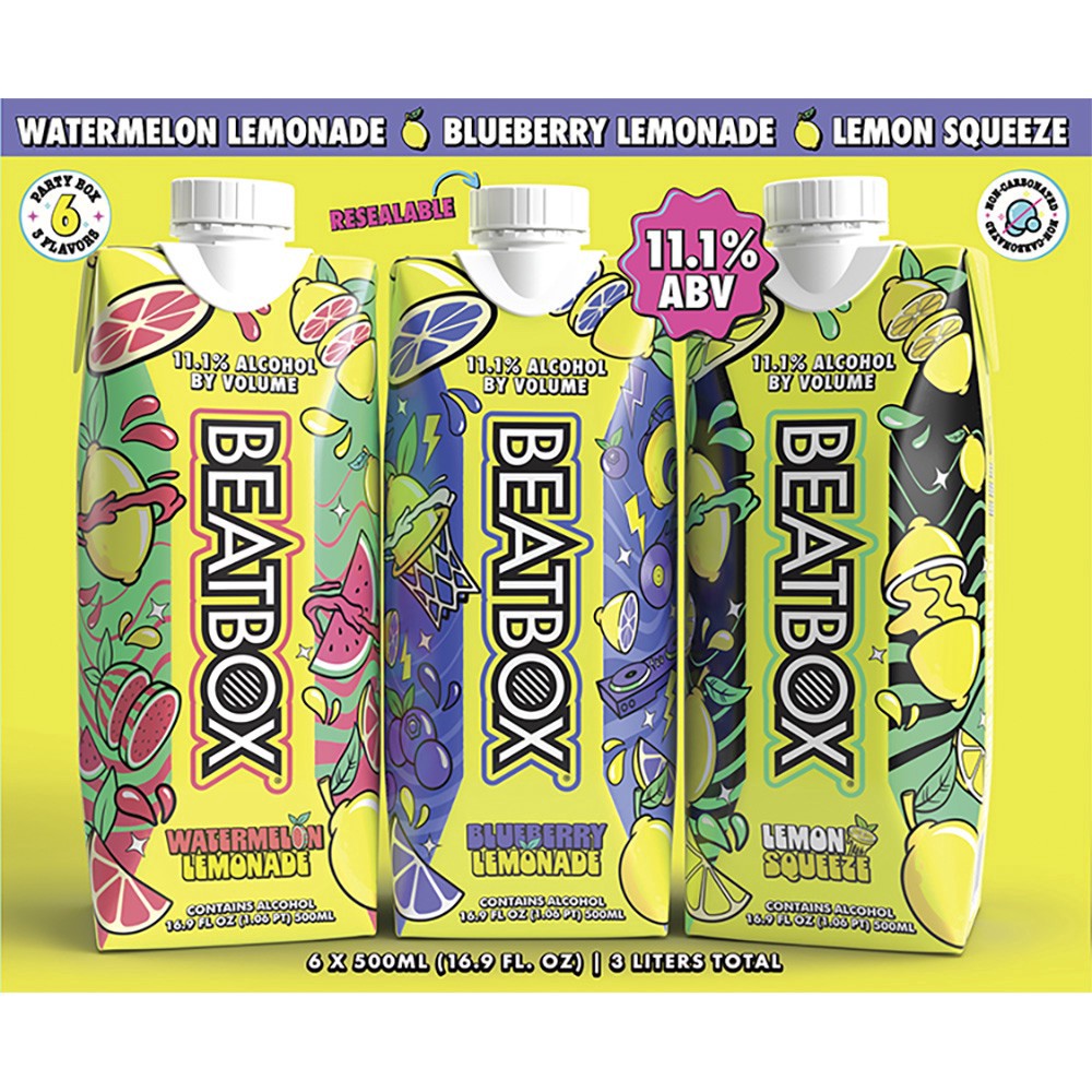 slide 1 of 1, BeatBox Lemonade Variety Pack, 6 ct