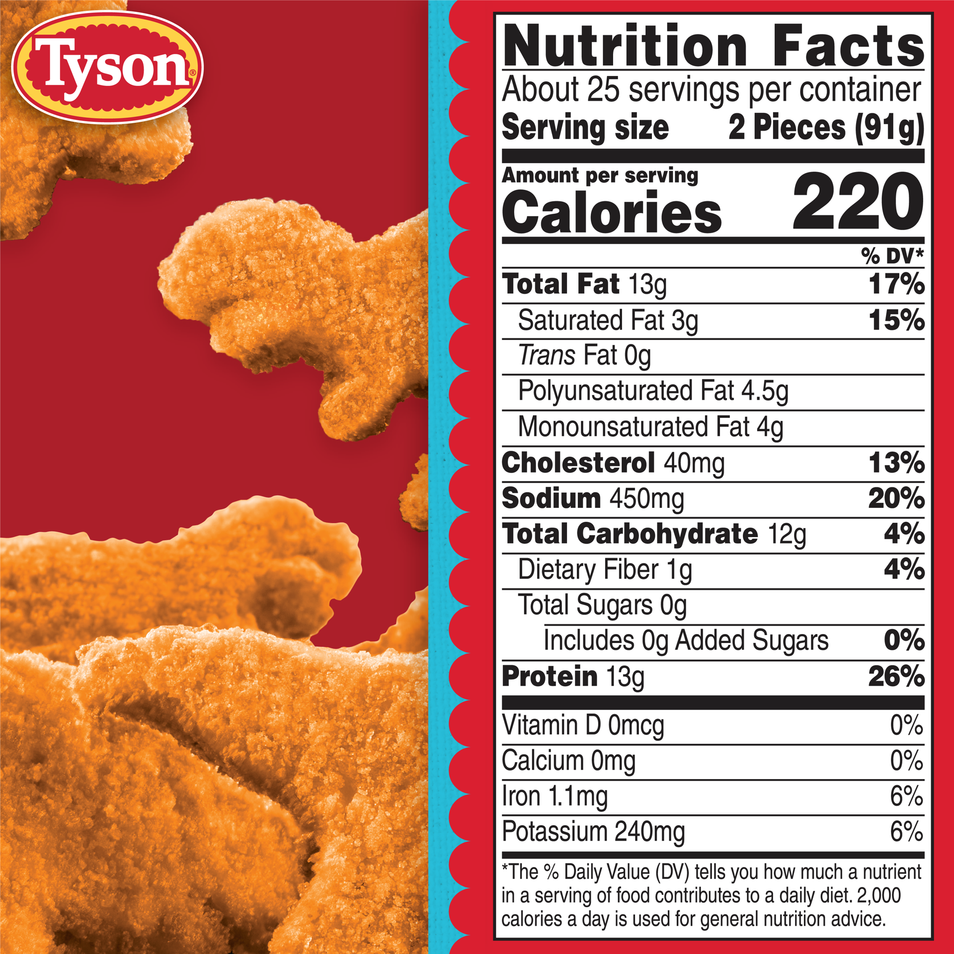 slide 4 of 10, Tyson Frozen Mega Dino Nuggets Family Pack, 5 lb, 2.27 kg