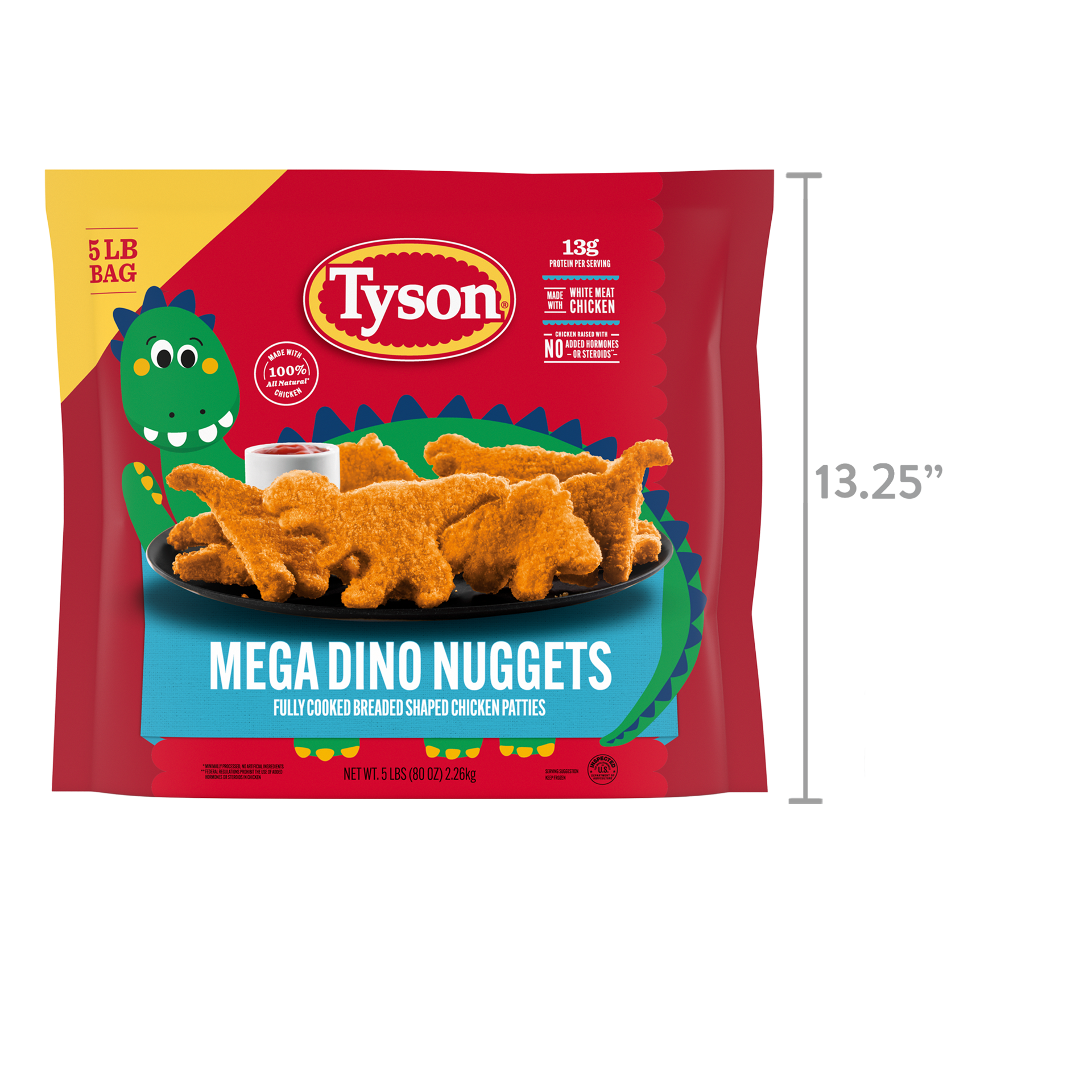 slide 6 of 10, Tyson Frozen Mega Dino Nuggets Family Pack, 5 lb, 2.27 kg