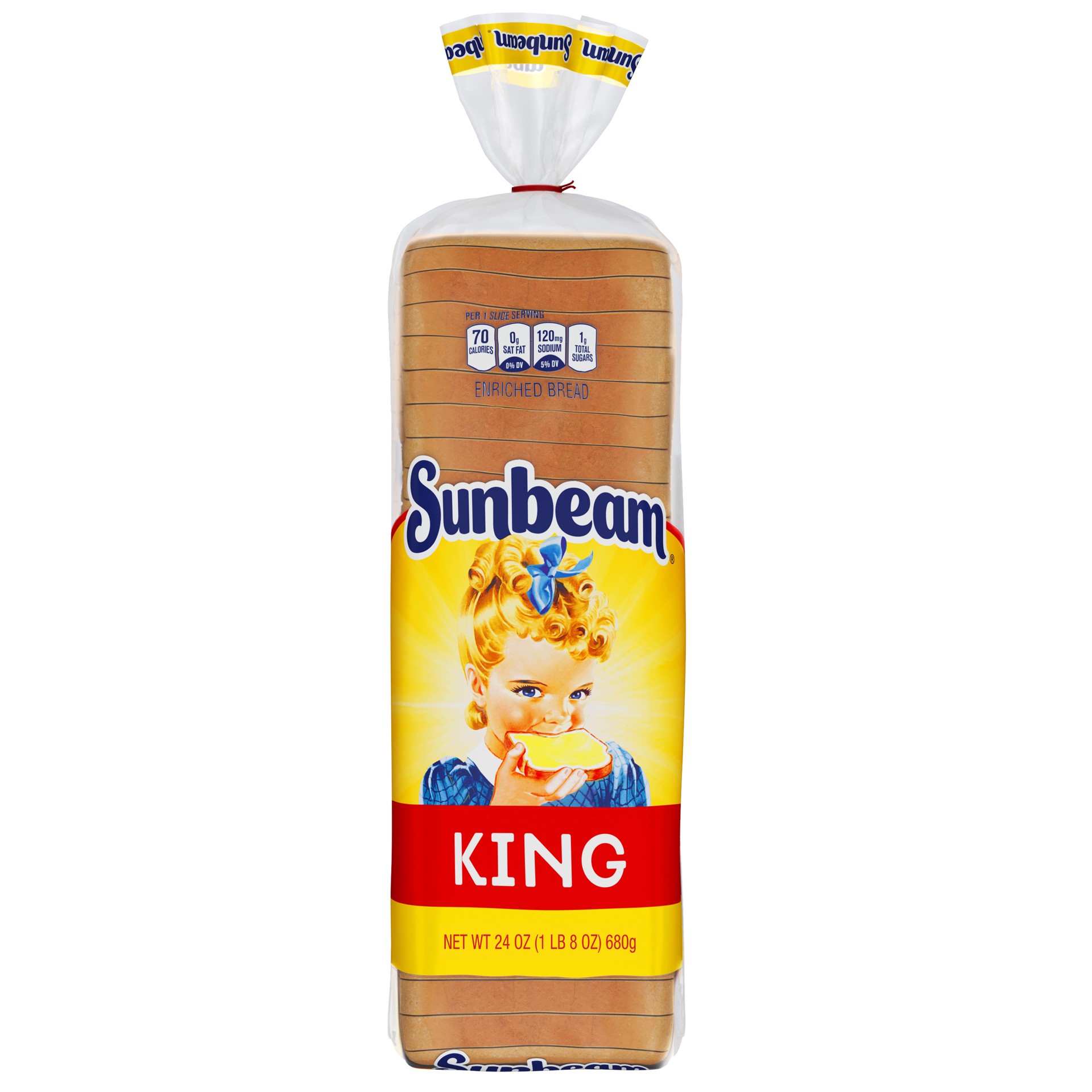 slide 4 of 5, Sunbeam King Enriched Bread 24 oz, 24 oz