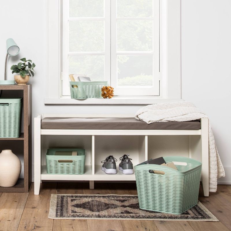 slide 2 of 3, Wave Medium Storage Bin Green - Brightroom™, 1 ct