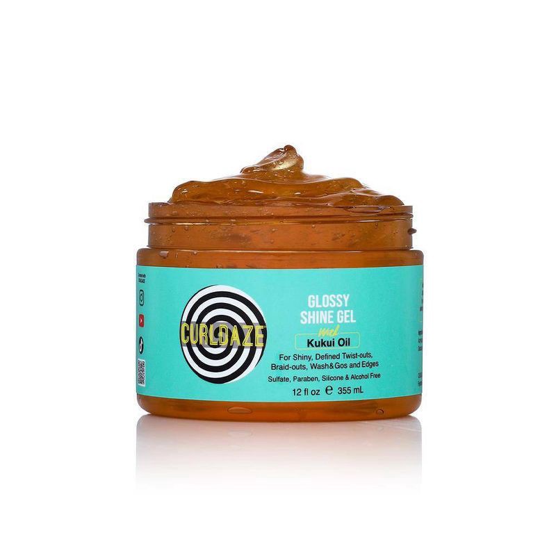 slide 1 of 5, CurlDaze Shine Gel with Kukui - 12 fl oz, 12 fl oz