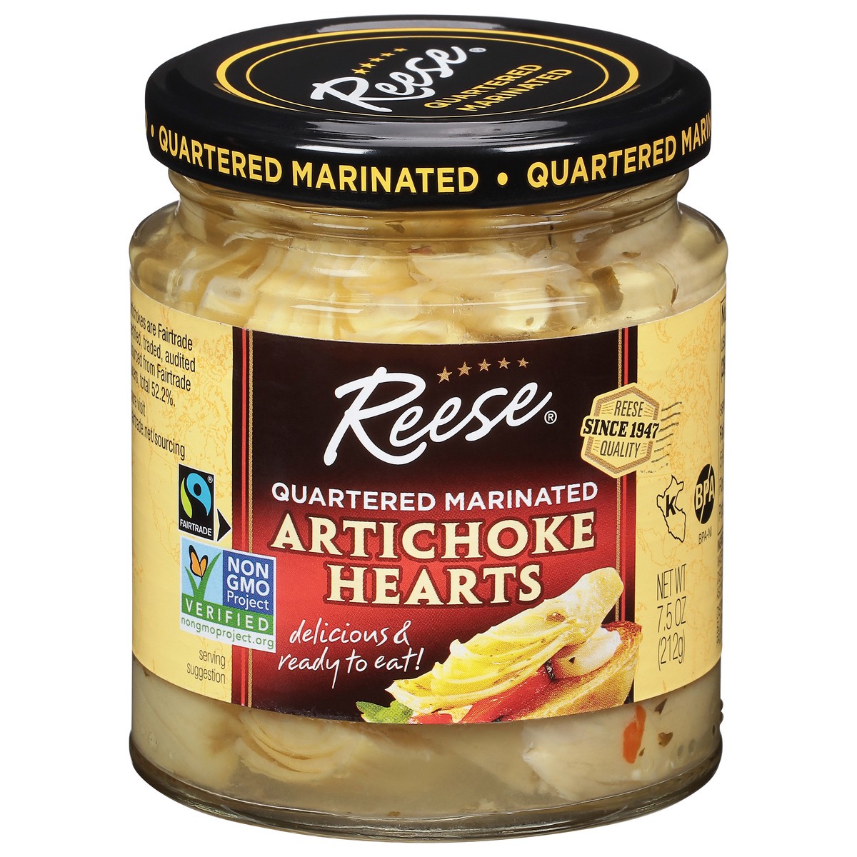 slide 1 of 1, Reese Marinated Quartered Artichoke Hearts 7.5 oz, 7.5 oz