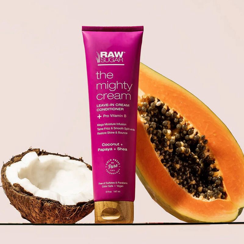 slide 7 of 7, Raw Sugar The Mighty Hair Cream Leave-In Conditioner - Coconut + Papaya + Shea - 5 fl oz, 5 fl oz