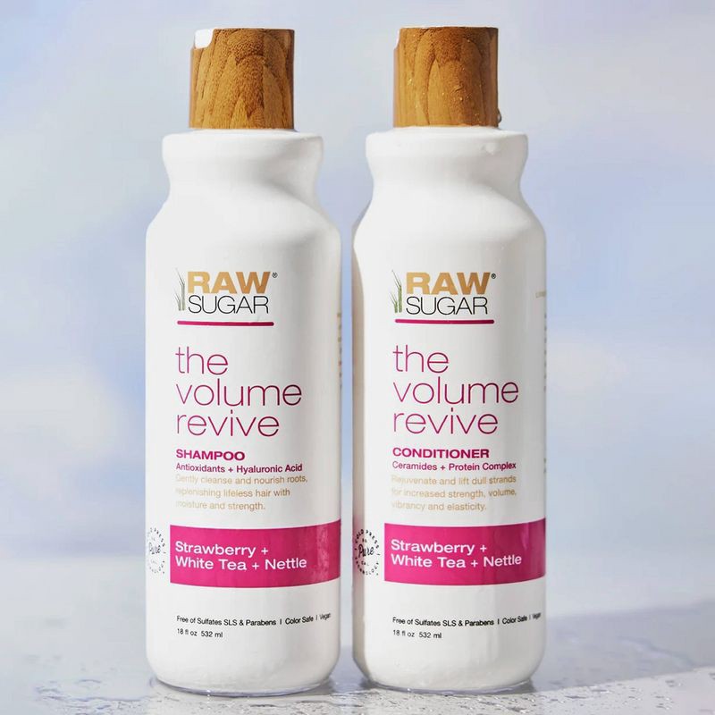 slide 7 of 7, Raw Sugar The Volume Revive Conditioner - Strawberry + White Tea + Nettle - 18 fl oz, 18 fl oz