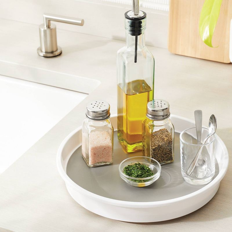 slide 2 of 5, 10" Lazy Susan Turn Table - Brightroom™: Non-Slip Kitchen Organizer, Spice & Pantry Storage, White Plastic, 1 ct
