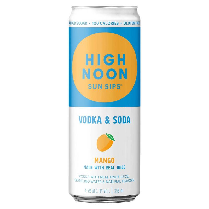 slide 2 of 3, High Noon Sun Sips Mango Vodka Hard Seltzer - 4pk/355ml Cans, 4 ct; 355 ml