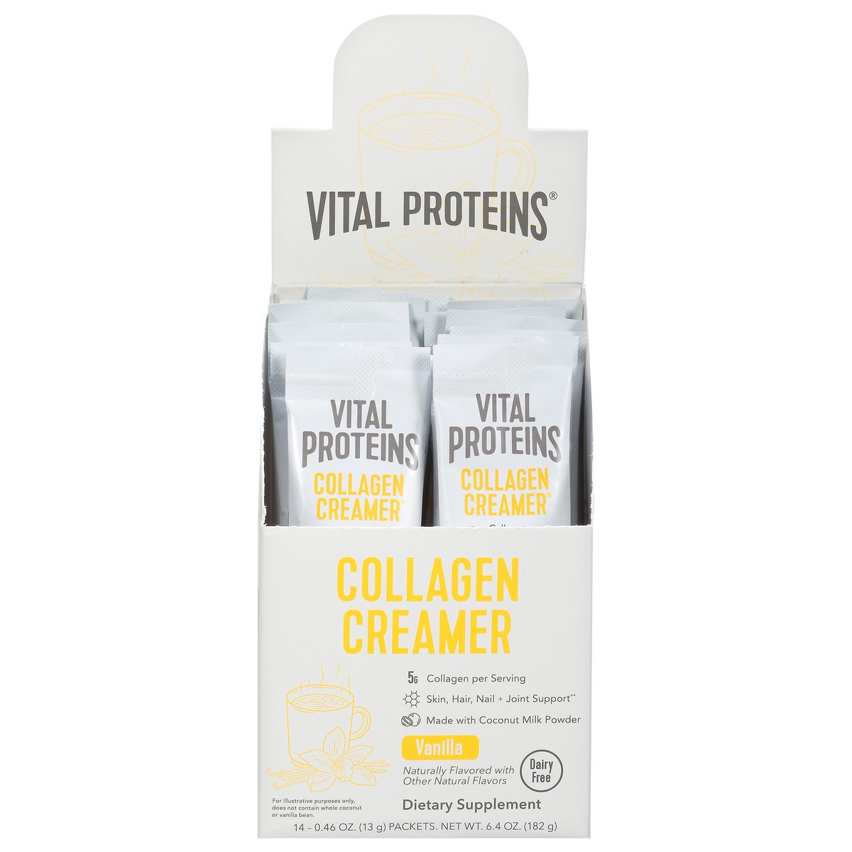 slide 1 of 1, Vital Proteins Vanilla Collagen Creamer, 14 ct