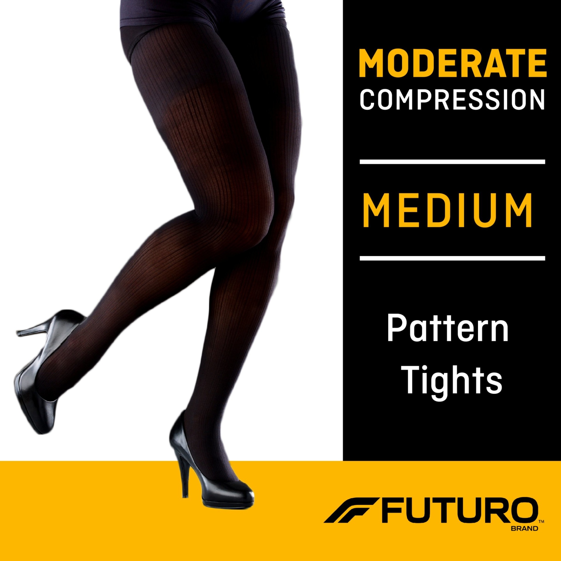 slide 1 of 1, Futuro Pattern Tights, 71072EN, Medium, black, 1 ct