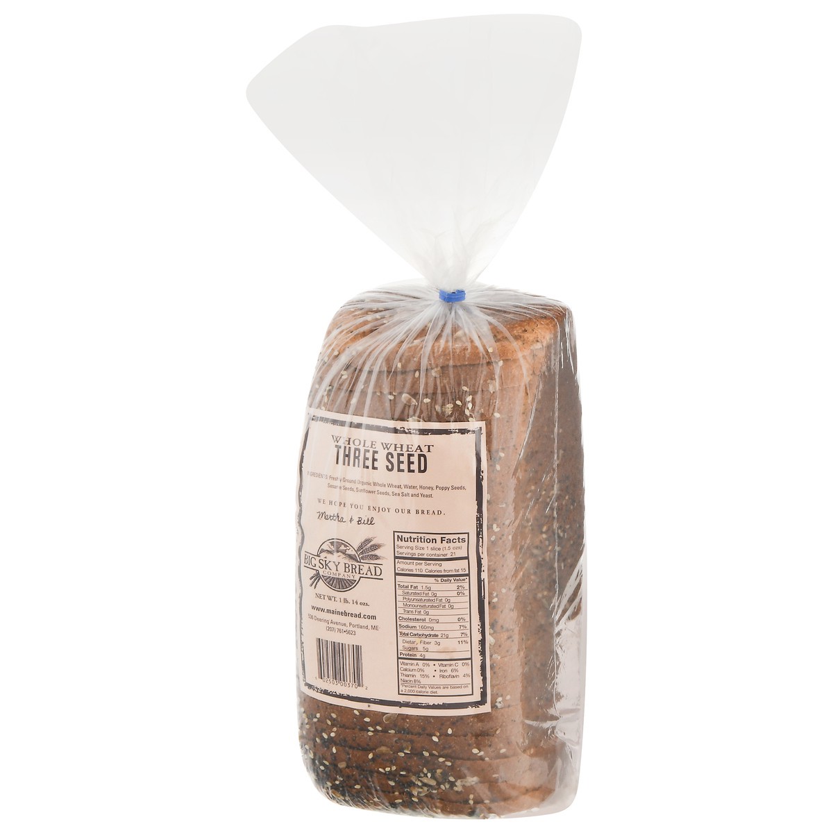 slide 3 of 9, Big Sky Bread Company Whole Wheat Three Seed Bread 30 oz, 30 oz