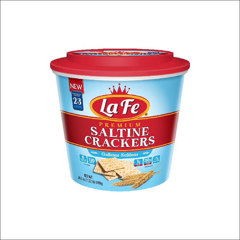 slide 1 of 1, La Fe Premium Saltine Crackers 23 - 690 g Each, 24.3 oz