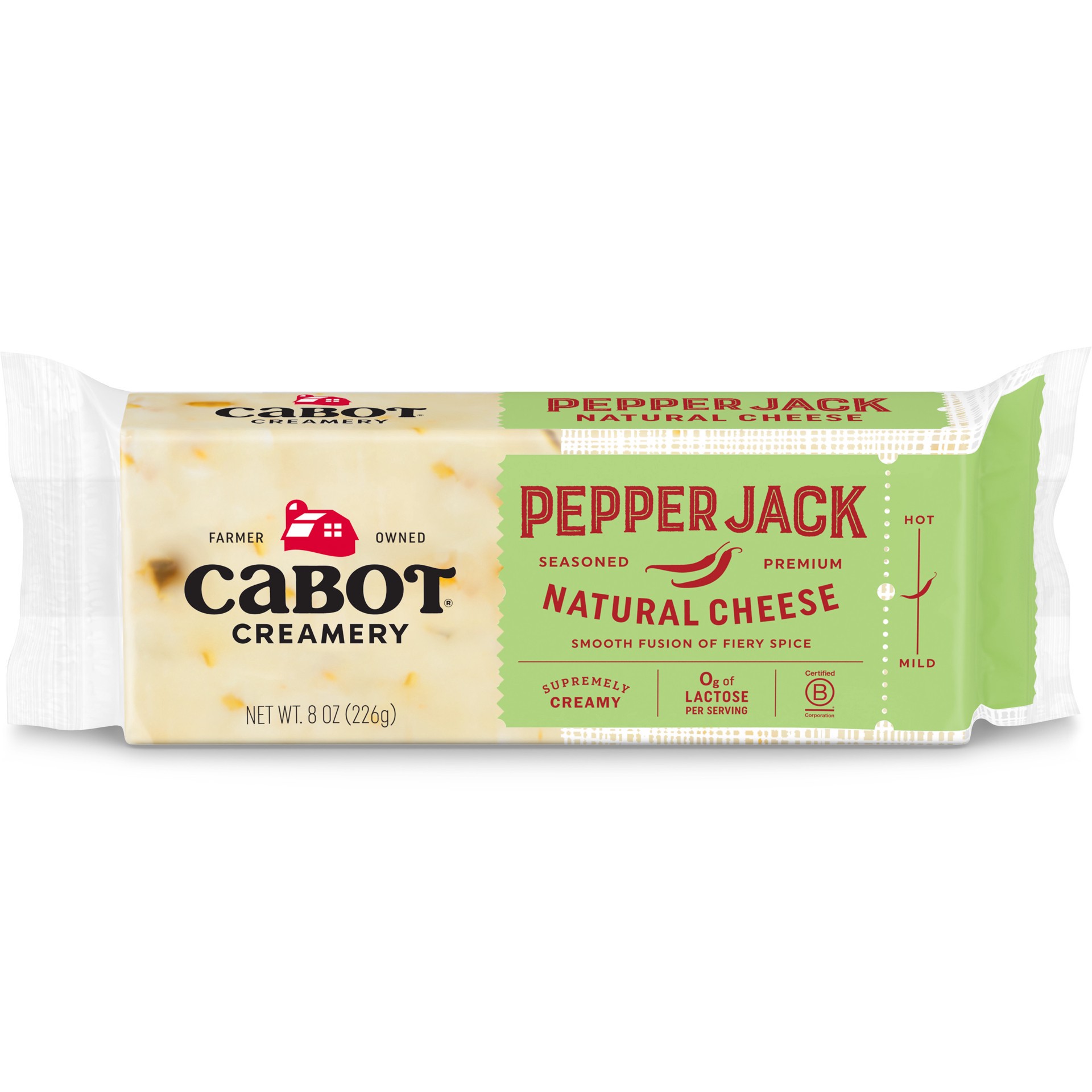 slide 1 of 1, Cabot Creamery Bar Pepper Jack 8 oz (Refridgerated Vacuum Pack), 1 ct