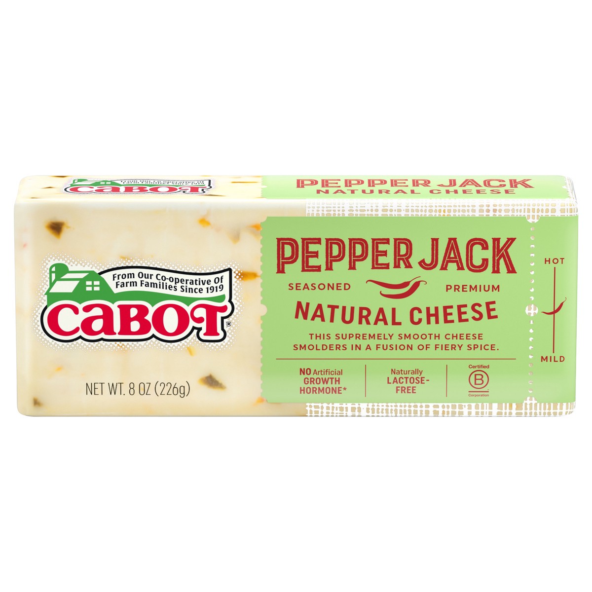 slide 1 of 1, Cabot Natural Pepper Jack Cheese 8 oz, 8 oz