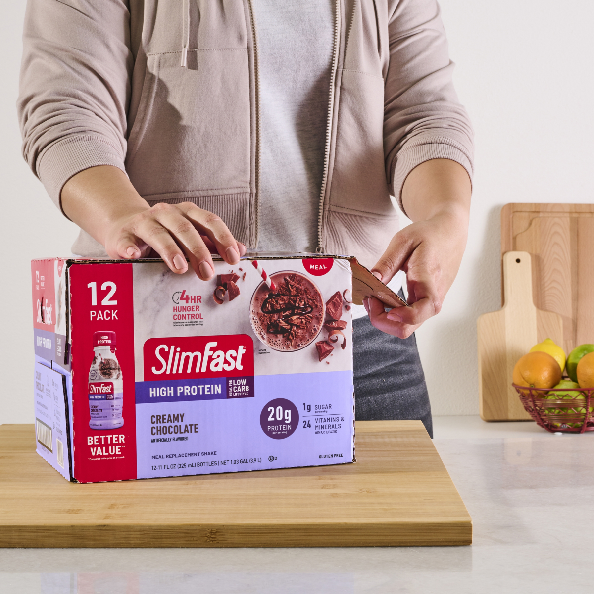 slide 6 of 6, SlimFast High Protein Creamy Chocolate Meal Replacement Shake 12 - 11 fl oz Bottles, 12 ct