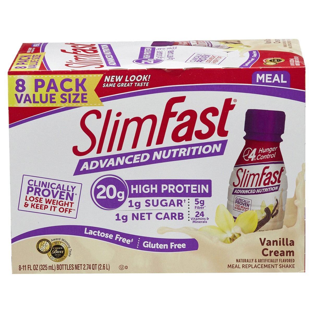 slide 1 of 5, Slim Fast Slimfast Advanced Nutrition Shake, Vanilla Cream, 8 ct