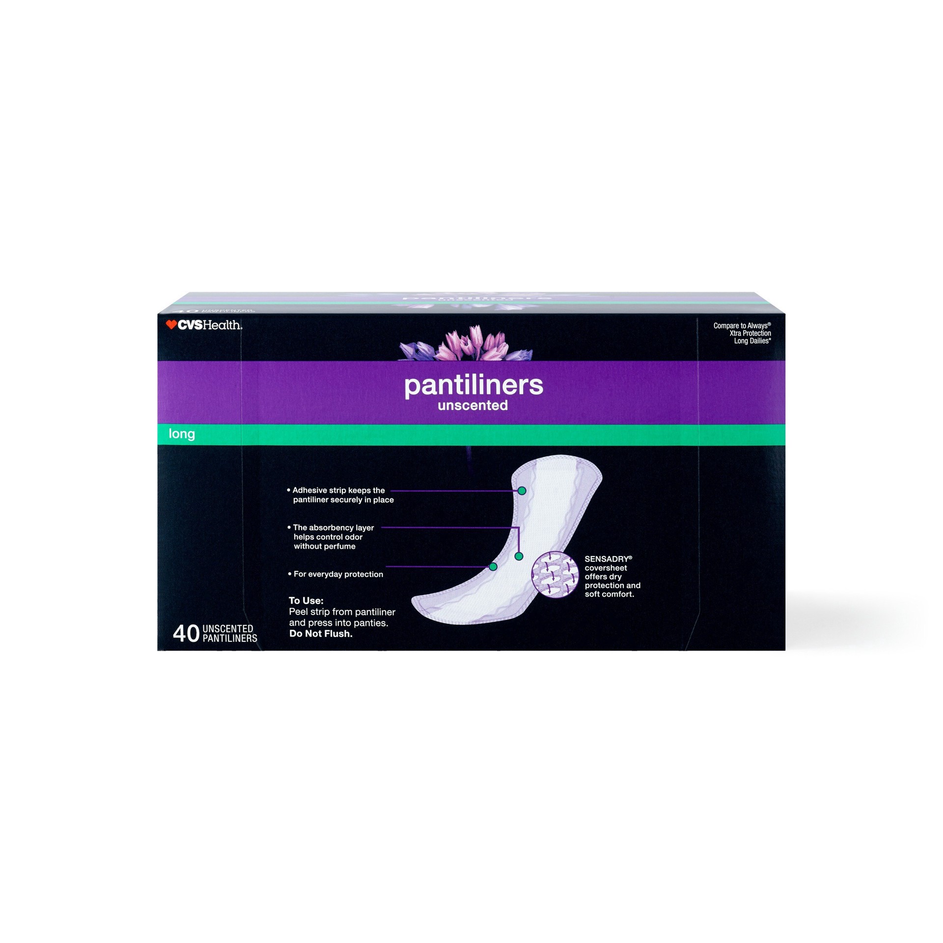 slide 6 of 6, Cvs Panty Liners, Long, 40 Ct, 40 ct