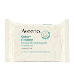 Aveeno Calm + Restore Nourishing Makeup Remover Face Wipes with Oat Extract - Fragrance Free - 25 ct
