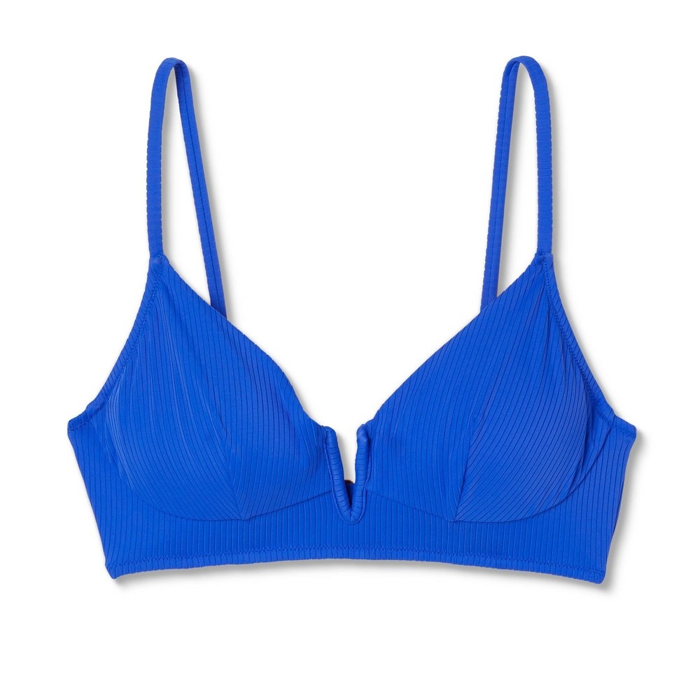 slide 6 of 7, Women's Ribbed V-Wire Bikini Top - Shade & Shore Cobalt Blue 36D, 1 ct