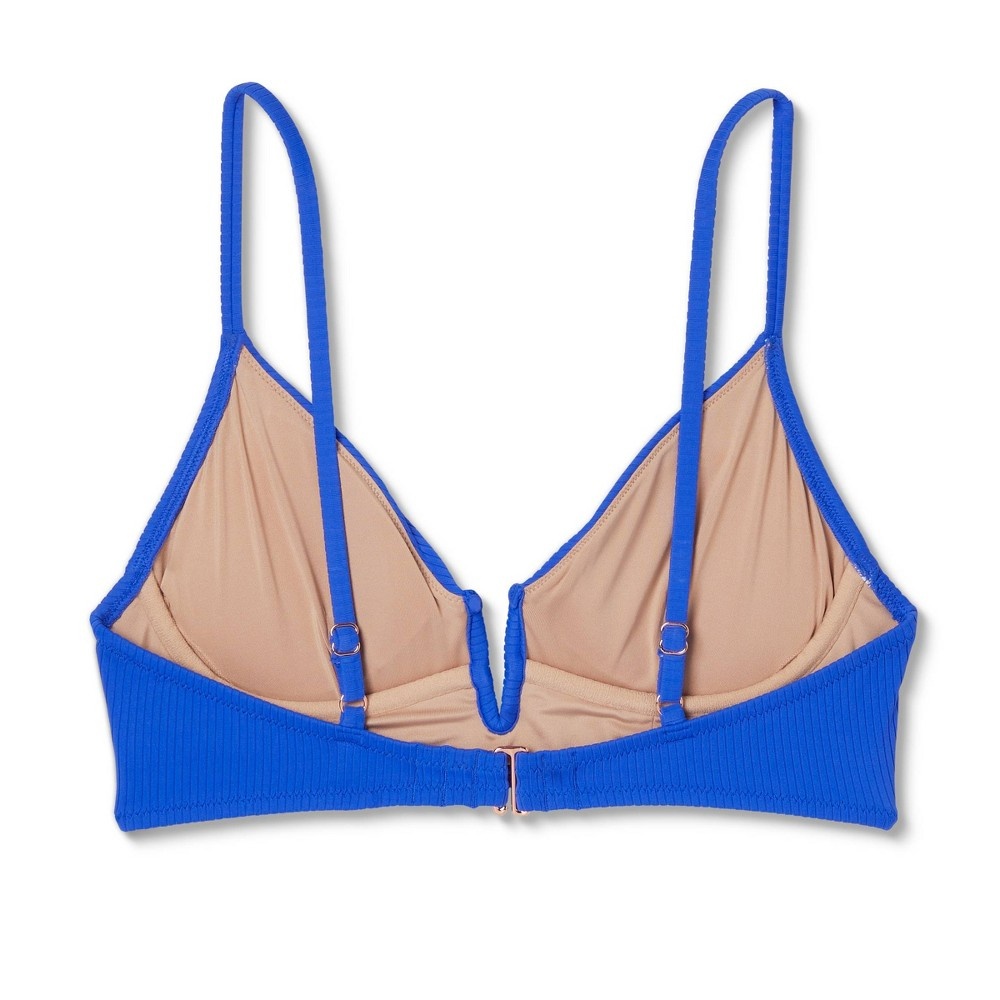 slide 7 of 7, Women's Ribbed V-Wire Bikini Top - Shade & Shore Cobalt Blue 36D, 1 ct