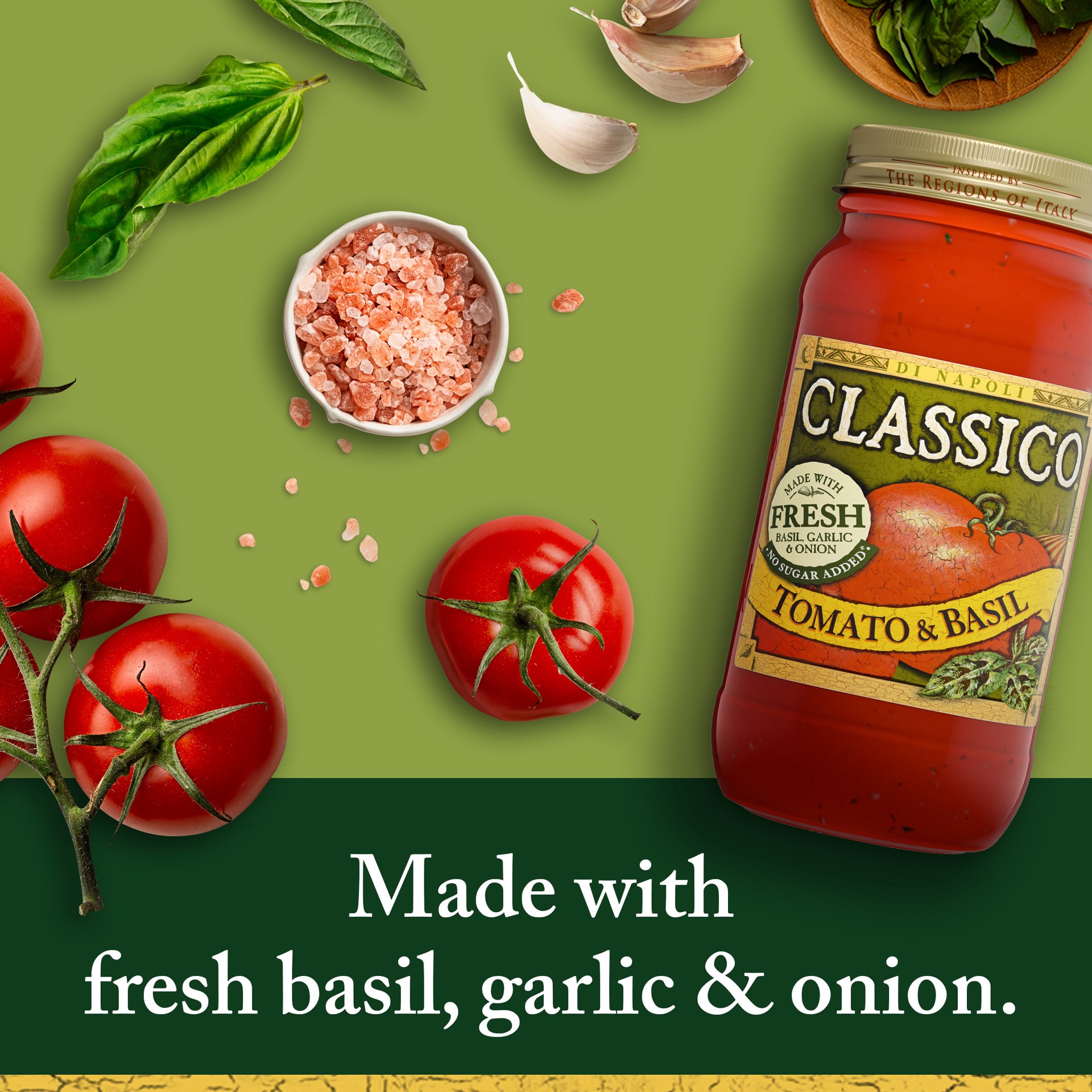 slide 5 of 5, Classico Tomato & Basil Pasta Sauce, 24 oz Jar, 24 oz