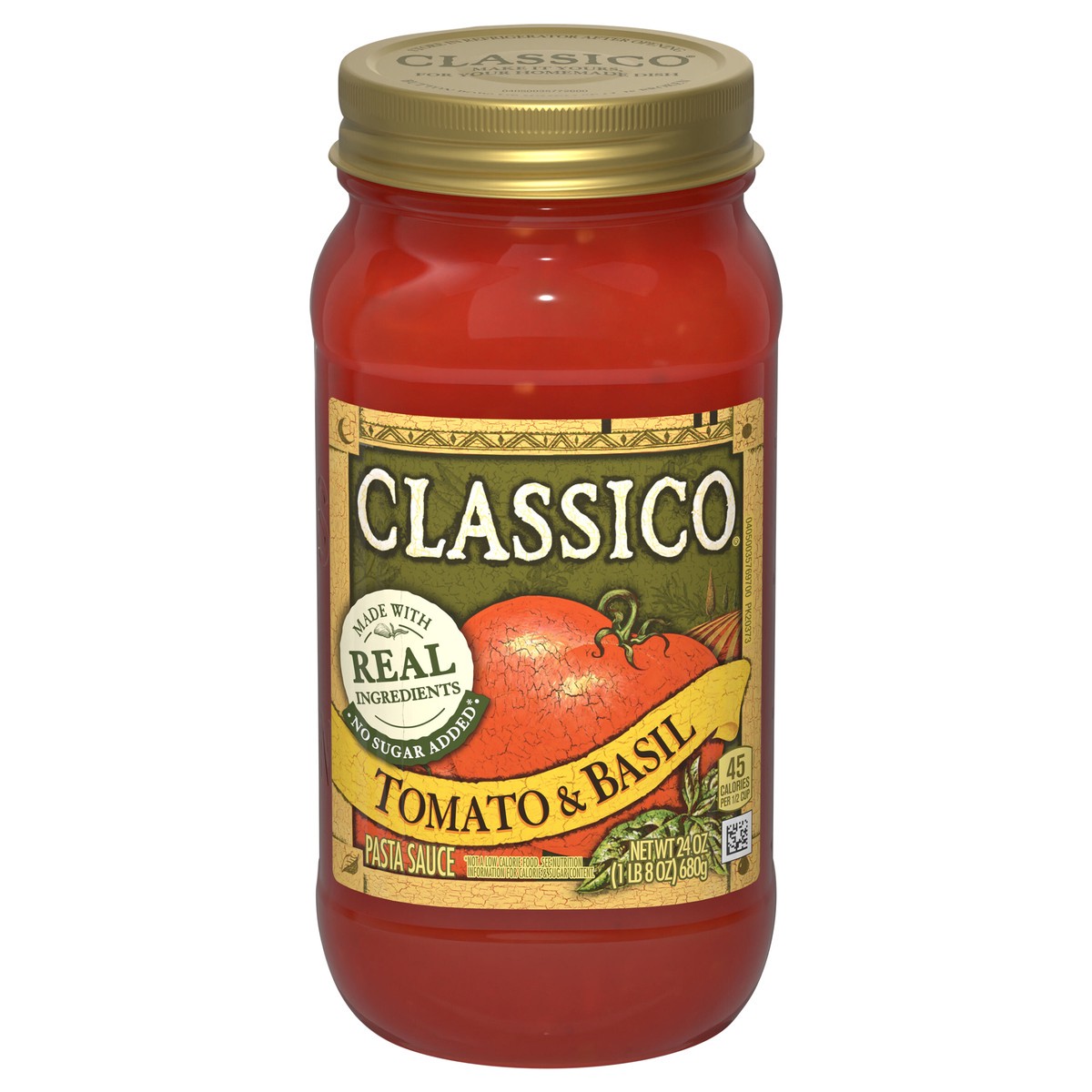 slide 1 of 5, Classico Tomato & Basil Pasta Sauce, 24 oz Jar, 24 oz