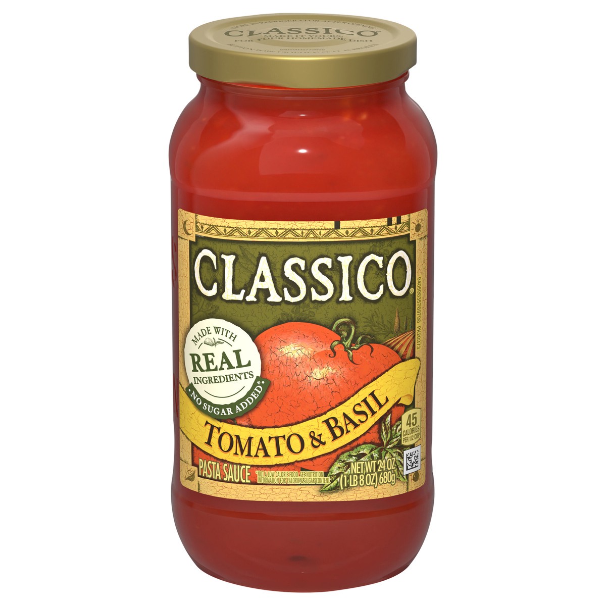 slide 1 of 5, Classico Tomato & Basil Pasta Sauce, 24 oz Jar, 24 oz